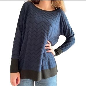 Daisy Fuentes Scoop Neck Chevron Pattern Sweater